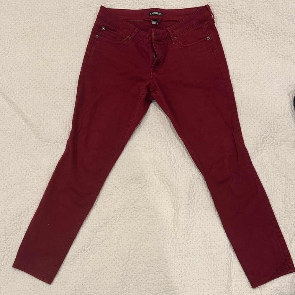 Express Burgundy Slim Fit Pants